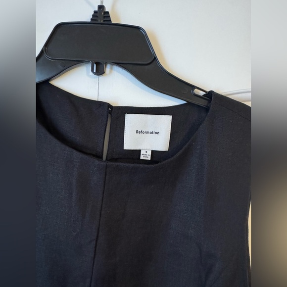 Reformation Citron Linen Dress Black Size 4 - Picture 5 of 6